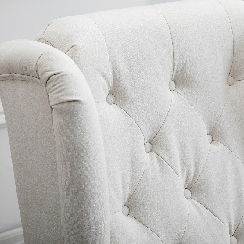 Fauteuil à oreilles Lachesis, Lin blanc
