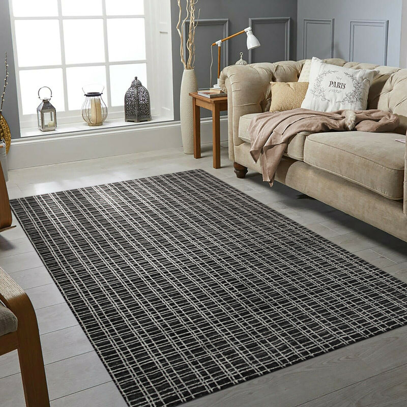 Tapis gris clair en laine et viscose Gopal, Rectangulaire 8 pi x 10 pi
