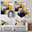 «Grey and Yellow Paint Elegance I», art mural abstrait en métal-613570426