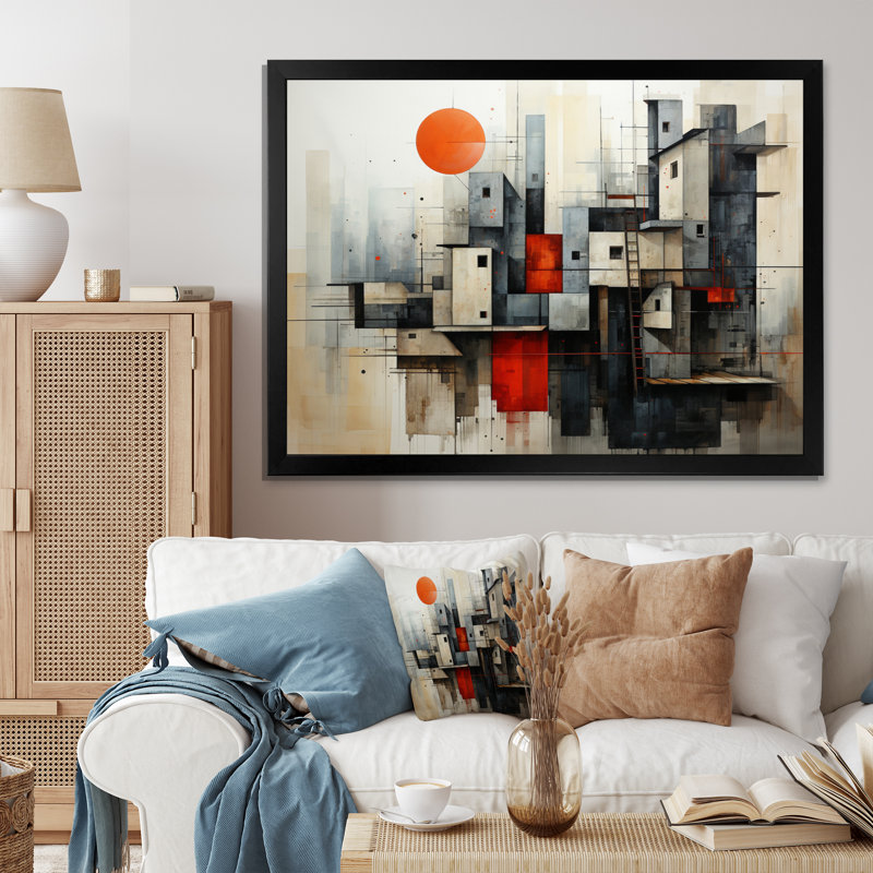 Abstract Architectures II - reproduction, H 12 po x l 20 po x P 1 po, Cadre simple noir