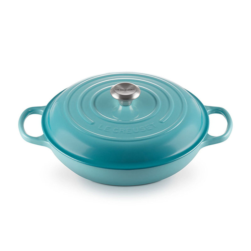 Le Creuset Signature Enameled Cast Iron Braiser with Lid, Caribbean