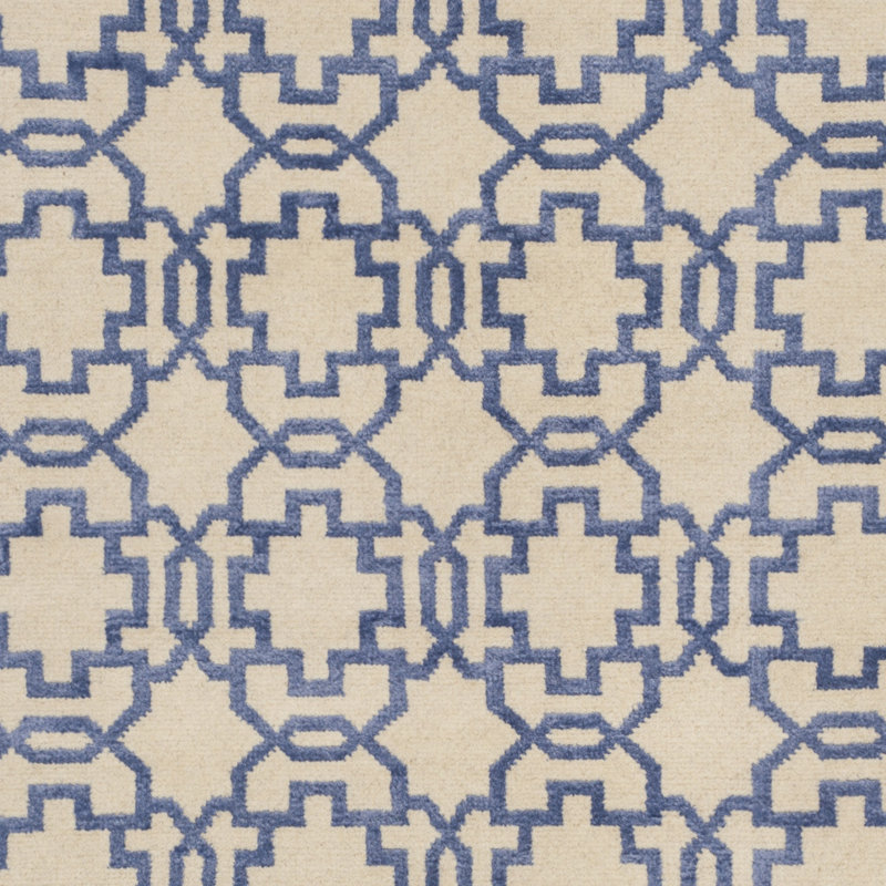 Tapis géométrique en laine et viscose noué à la main Mosaic, Rectangle 5 pi x 8 pi
