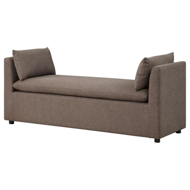 Banc d'appoint rembourré avec accoudoirs brun, Brun