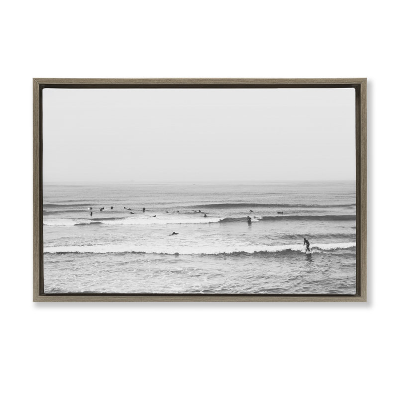 Cadre flottant Surfers Rider Waves, H 21 po x l 31 po, Cadre flottant orme Montalcino