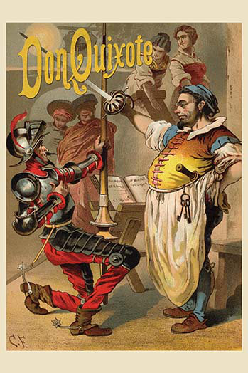 « don quixote » par cervantes rétro, H 66 po x l 44 po