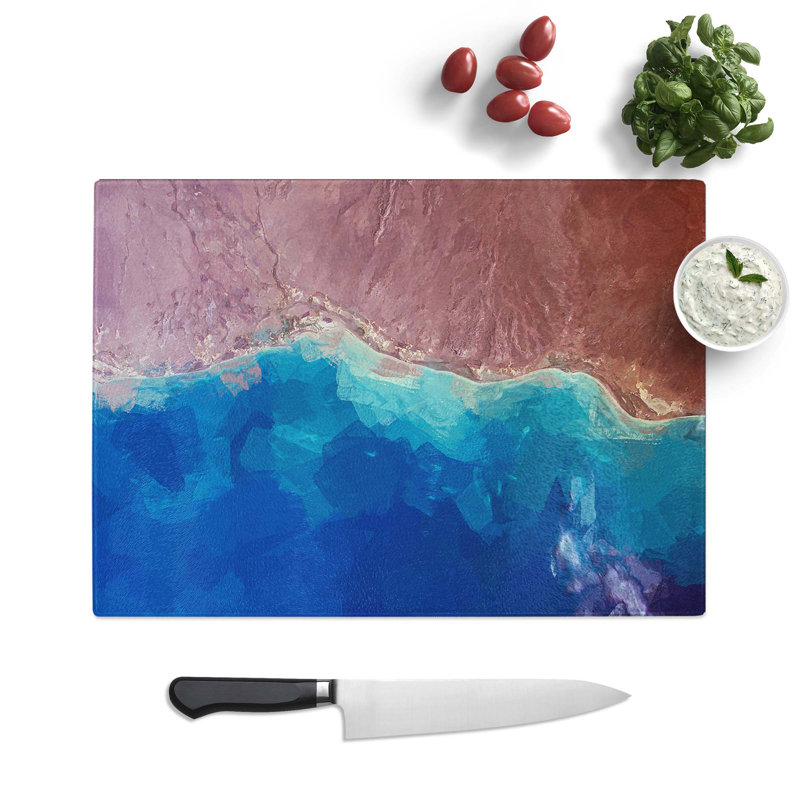 Tempered Glass The Beauty of the Earths Landscape in Abstract Chopping Board, 39 cm W x 28.5 cm L