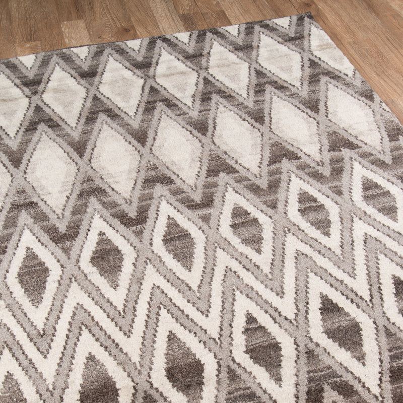 Atlas Wool Geometric Area Rug in Brown, Rectangle 2' x 3'