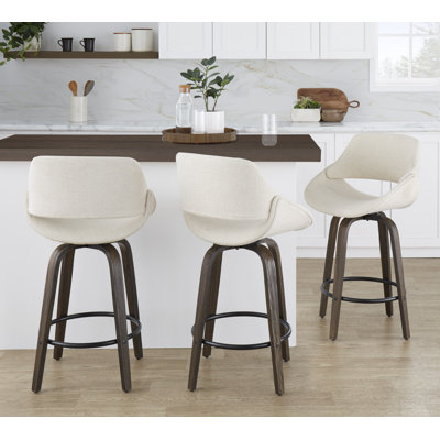 Najrin Upholstered Bar & Counter Stool with Round Footrest