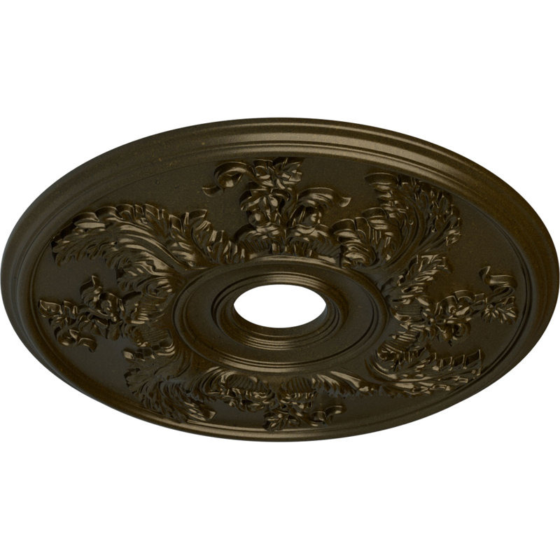 Médaillon de plafond torsadé 23 5/8 po x P 4 5/8 po x P 1 7/8 po (convient aux auvents jusqu'à 8 3/8 po), Vert / doré