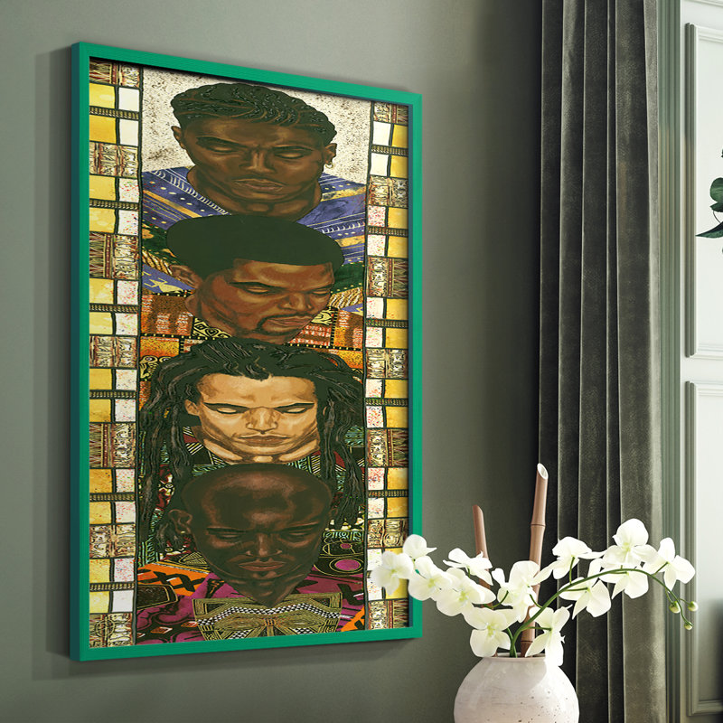 «Spiritual People I», reproduction encadrée - bois massif, Vert, H 10 po x l 8 po