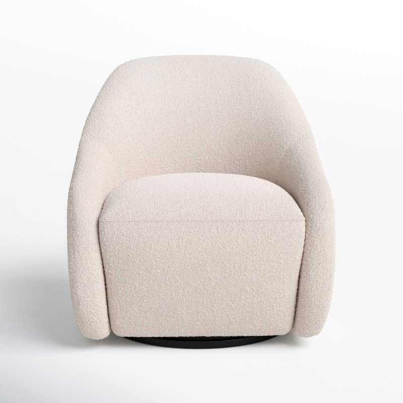 Fiera 28.75" W Polyester Swivel Barrel Chair, Knoll Sand