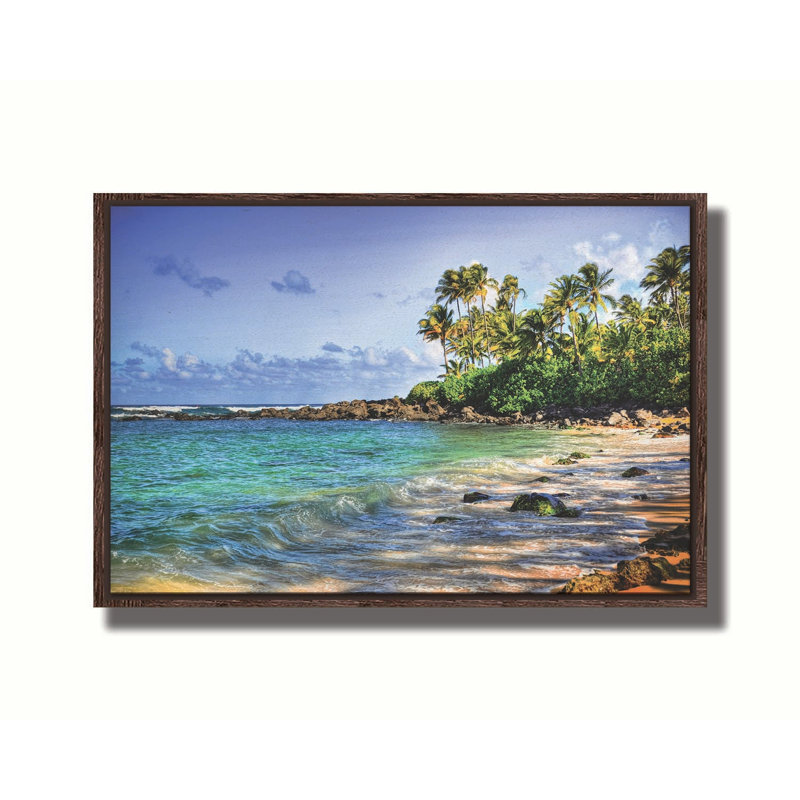 Turtle Beach par Kelly Wade. Estampe numérique, Cadre flottant, H 40,5 po x l 60,5 po, Brun