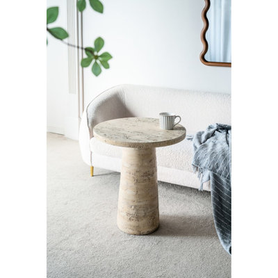 Table d'appoint 22 po x 22 po x 25,5 po avec base piédestal en magnésium - Convient aux tables de chevet, au vestibule, aux plantes, au salon 22 po x 22 po x 25,5 po, polyvalente comme table de chevet, support pour plante, accessoire