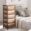Nitara 5 - Drawer Chest of Drawers Basket Rattan Tall Storage Drawers Bedroom Furniture
