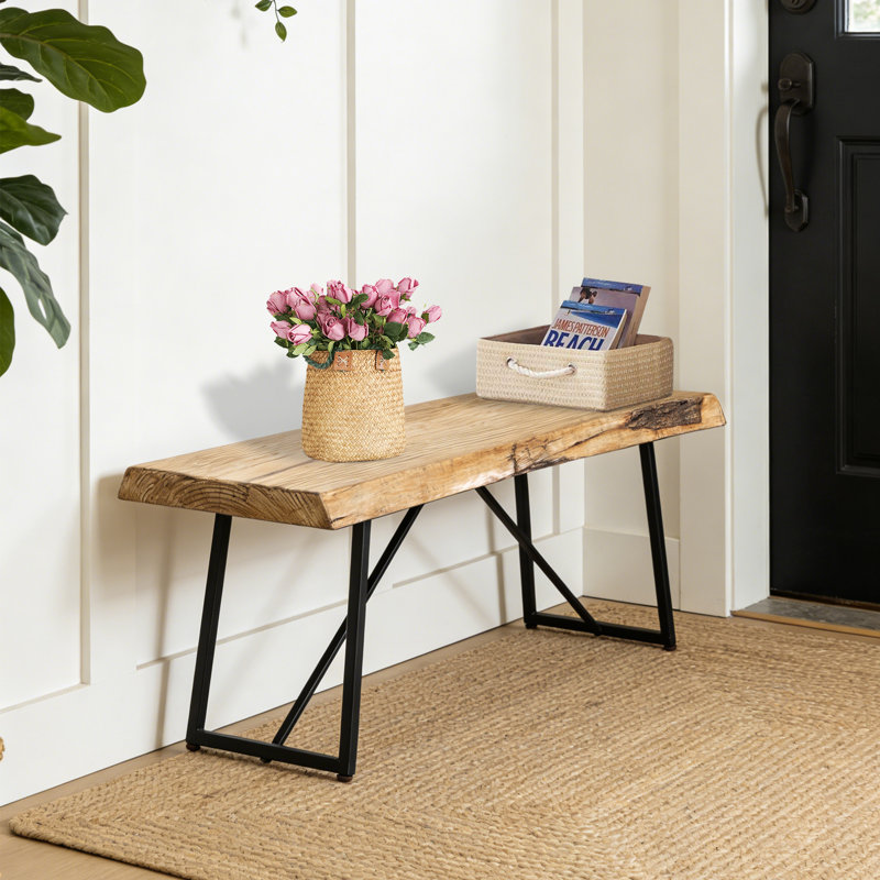 Banc imperméable avec pieds en acier noir L 48 po x l 20 po x H 18 po