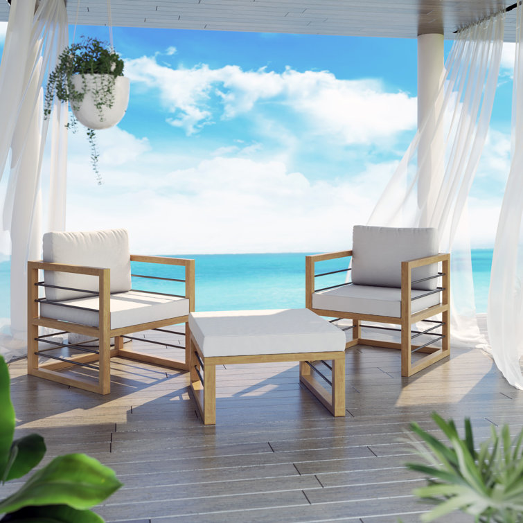 Ojeda 3-Piece Aluminum Outdoor Conversation Set