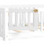 Lit simple avec garde-corps et porte pour enfants, blanc