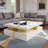 Glossy Square Storage Coffee Table With 4 Drawers-403731392-403731393