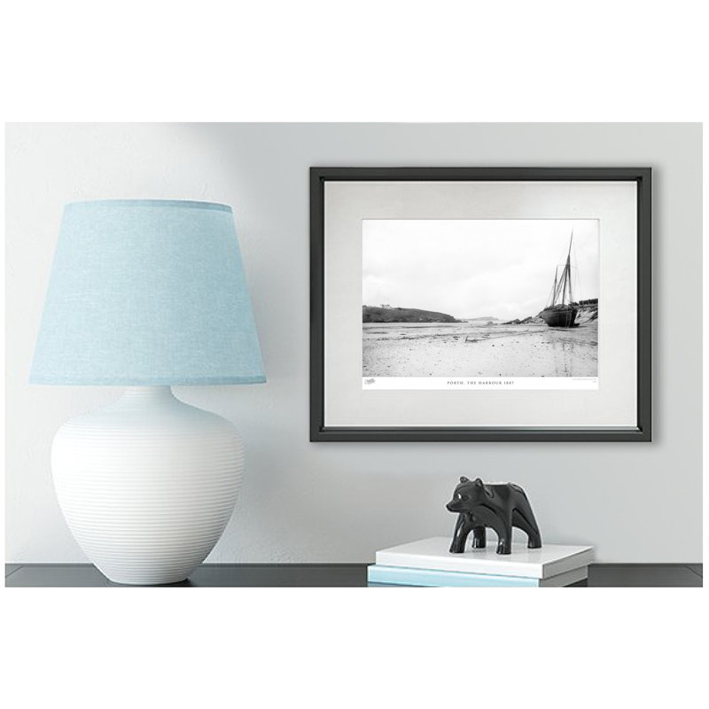 Porth, The Harbour 1887 - Single Picture Frame Print, 40cm H x 50cm W x 2.3cm D