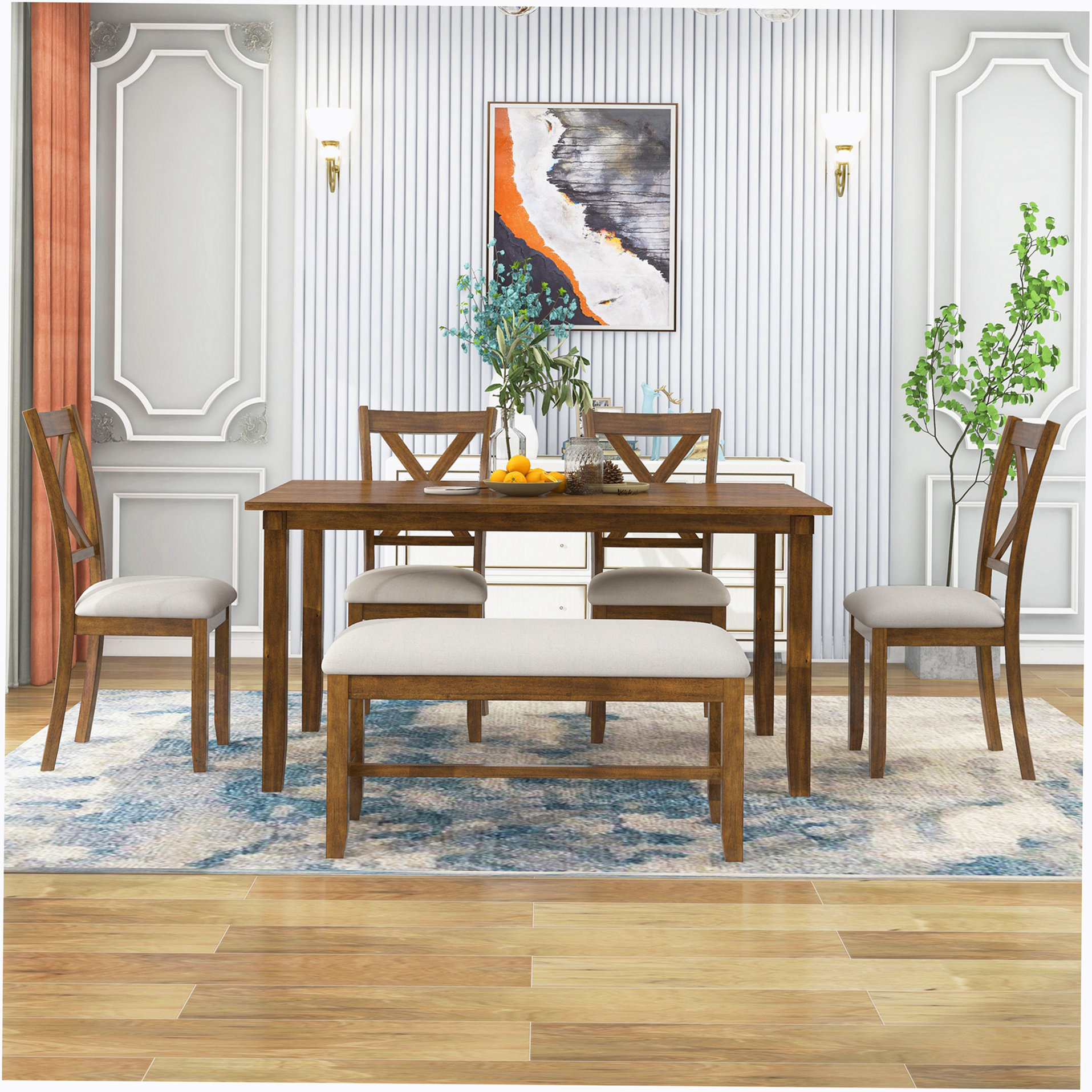 Samirah dining set discount with 6 chairs