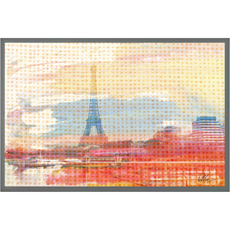 Hessian Paris Single Picture Frame Wall Art, 51cm H x 76cm W x 4cm D, Grey