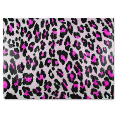 Fluffy Leopard Glass Chopping Board