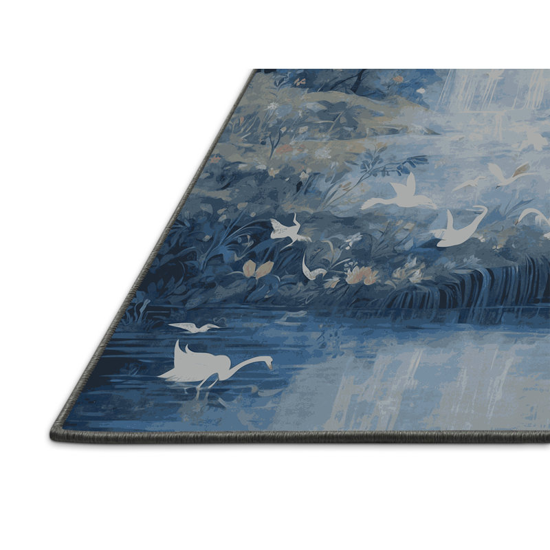 Tapis gris soyeux et moelleux, Rectangle 7 pi x 9 pi