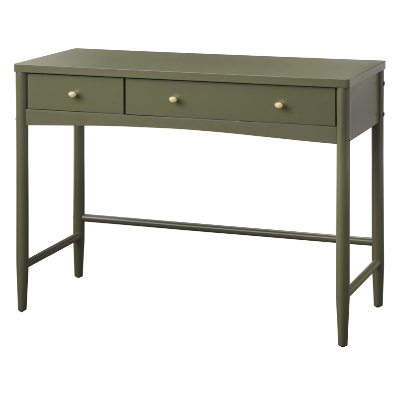 Solid Wood Writing Desk, Olive Green