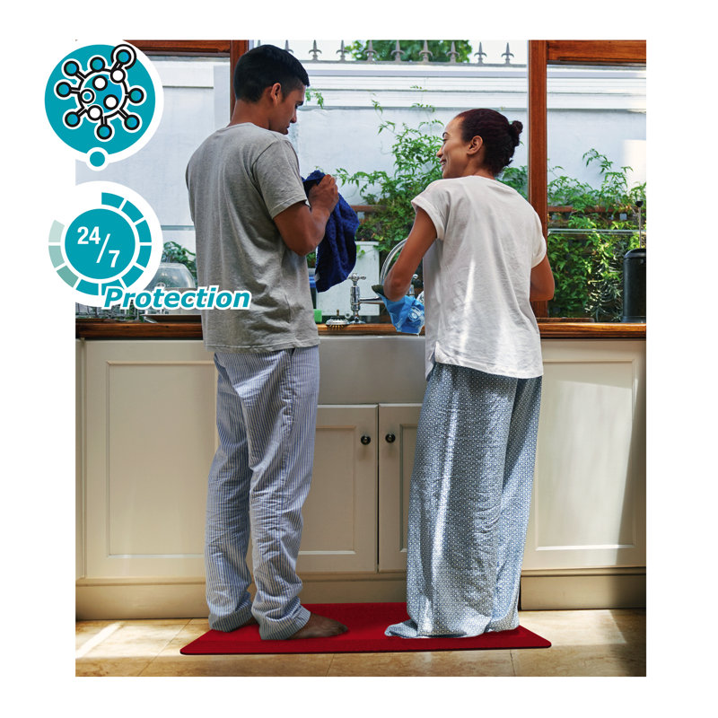 Polyester Kitchen Mat, Red, Rectangle 60 x 40 cm