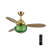 42"W Brynn LED Indoor Green Hand-Cut Glass Globe Shade Ceiling Fan With Remote Control-83823352