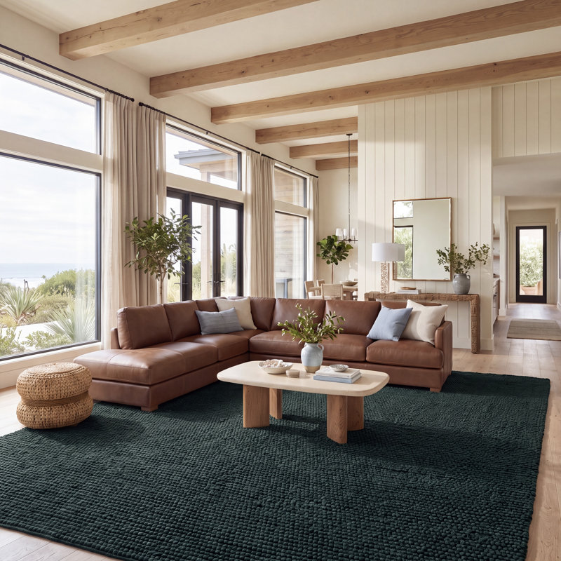 Tapis d'intérieur en laine tissé à la main Natura, Rectangle 8 pi 0 po x 10 pi 0 po