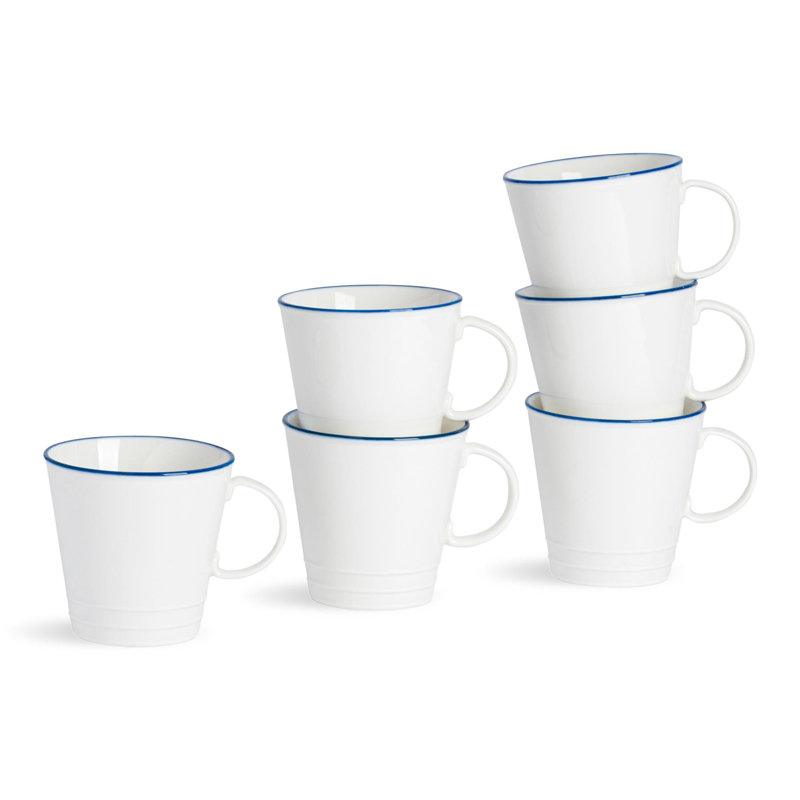 Nicola Spring - 270ml Rustic Cottage Farmhouse Teacups - Set of 6