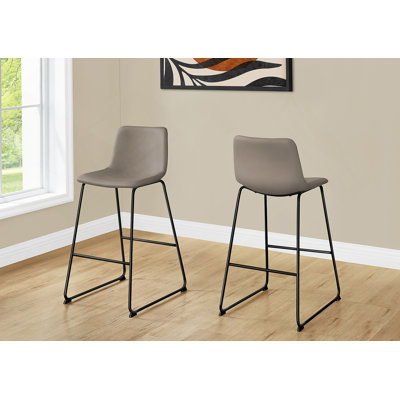 Chaise de bureau, hauteur de bar, debout, bureau d'ordinateur, bureau, aspect cuir brun, métal noir, contemporain, moderne
