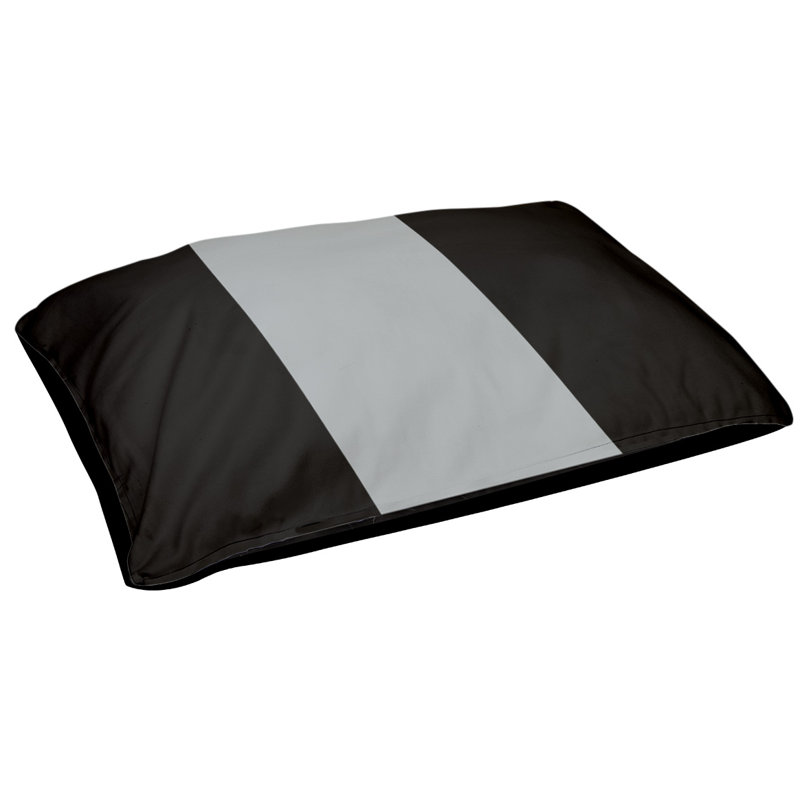 Coussin Oakland, Petit (l 28 po x P 18 po x H 6 po), Noir / argent
