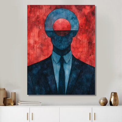 Portrait de l'éclipse écarlate - Grande affiche murale surréaliste en métal