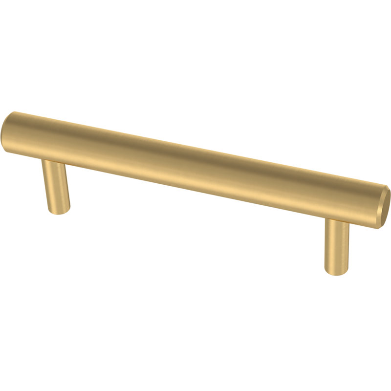 5 1/16" Center to Center Bar Pull, Brushed Brass, 5.06"