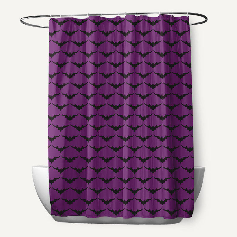 Polyester Geometric Single Shower Curtain Liner, Amethyst