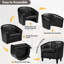 Fauteuil tonneau en similicuir, fauteuil club moderne-371256391