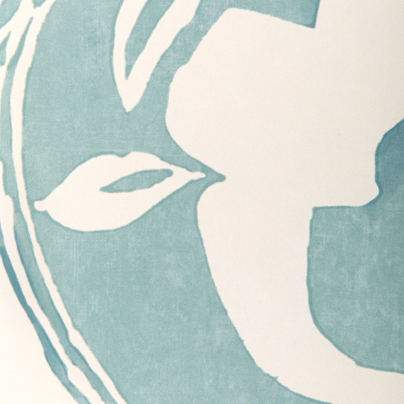 Garden Walk Calathea Floral Wood Pulp Blend Wallpaper Roll, Aqua