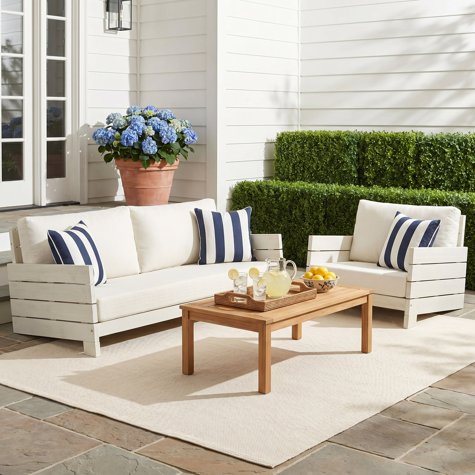 Eucalyptus 3 - Person Patio Conversation Set with Cushions