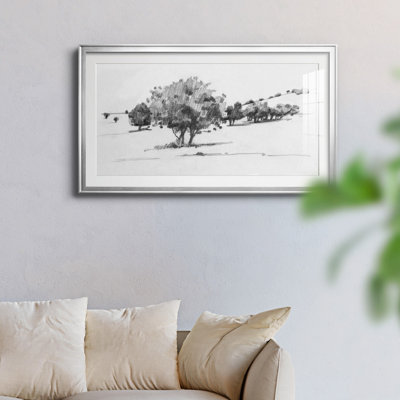 Treeline Sketch I - reproduction encadrée de qualité supérieure - prête à être accrochée