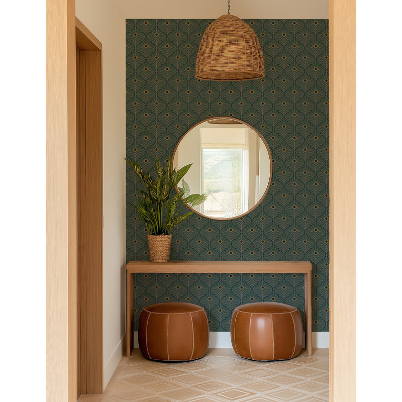 Moroccan Peacock - Spruce Green Wallpaper