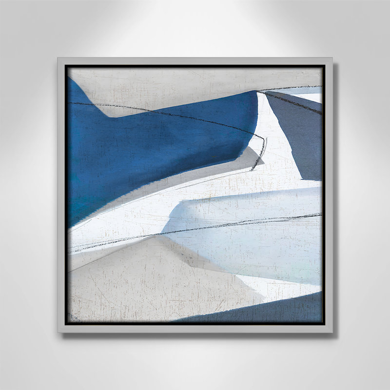 «Dynamic Drifts II» par Emma Peal, Encadrement argenté, Pas de tapis, H 13,5 po x l 13,5 po x P 2 po
