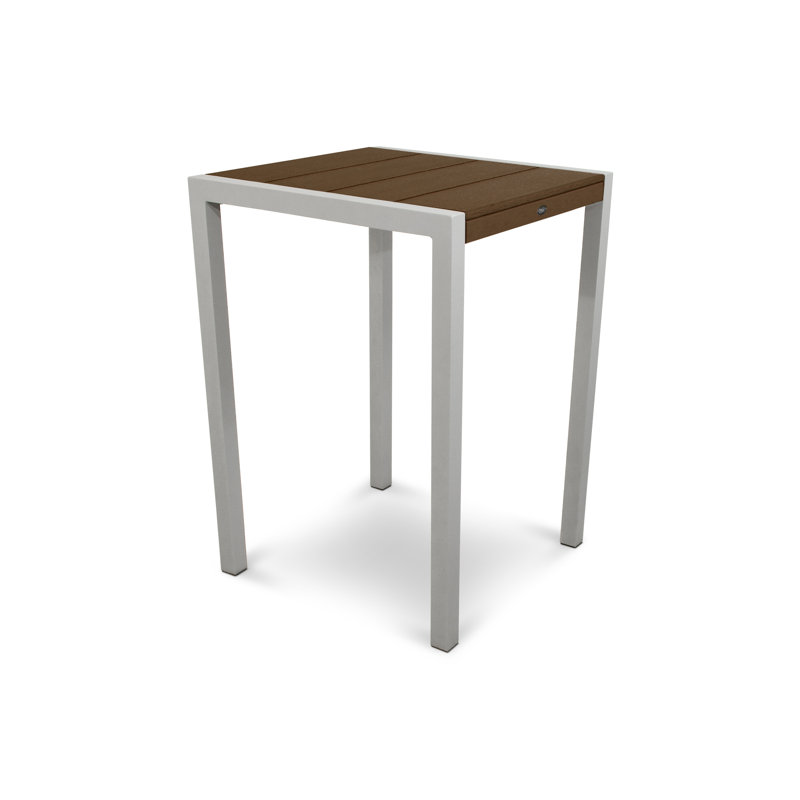Table de bar POLYWOOD Surf City, Argent texturé / Cabane, 30 po x 30 po