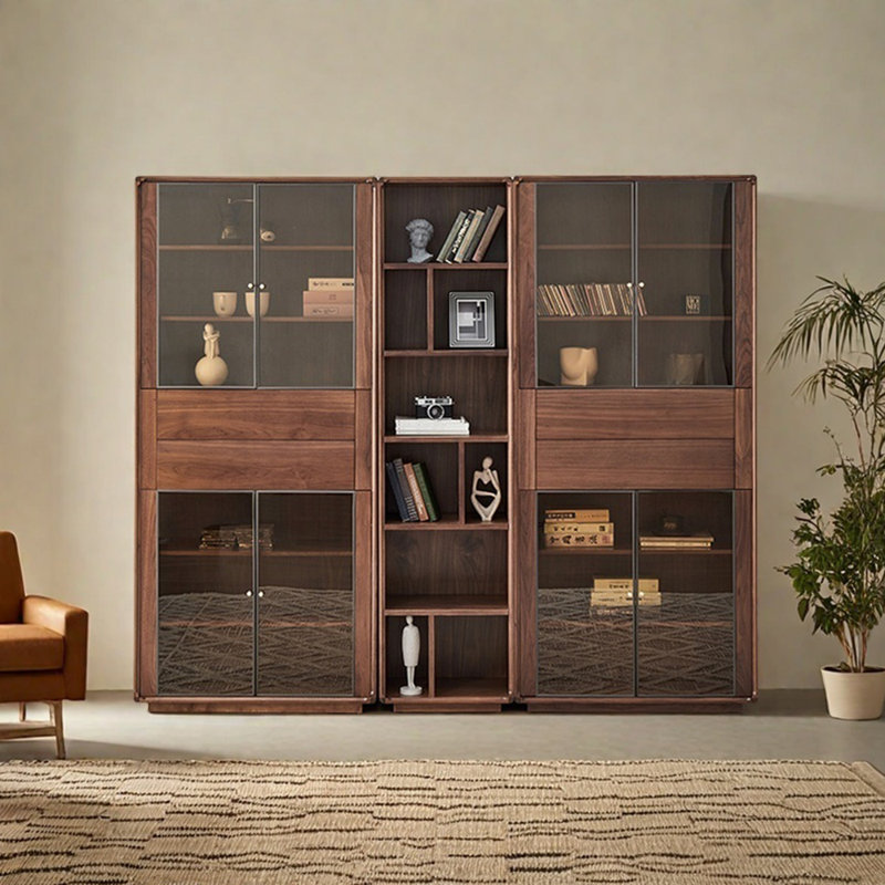 European style light luxury solid wood bookcase