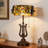 Dragonfly Stained Glass Bankers Lamp With Pull Chain, Bulb Included