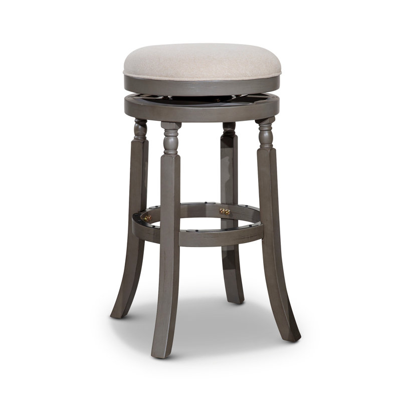 Tabouret 30 ", siège en tissu fini, Siège beige / structure grise