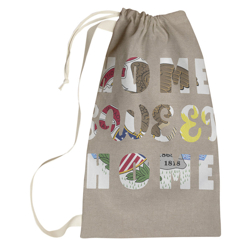 Sac à linge Home Sweet Home, Grand (H 76,5 po x l 29,5 po x P 1,5 po), Illinois