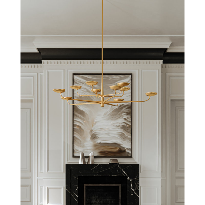 Taormina Chandelier in Vintage Gold Leaf, 13" H x 45" W x 45" D, 8 Lights