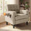 Chaise d'appoint rembourrée en bois massif de 29 po de largeur avec table d'appoint pliante-954120165